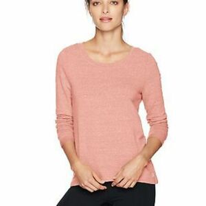 DANSKIN space dye pink wide neck pull-Over shirt